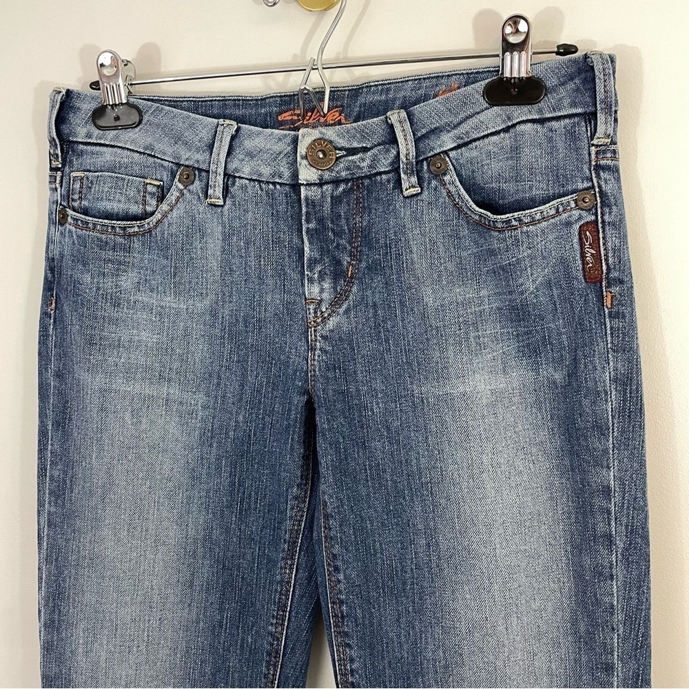 Vtg Silver Jeans Amie Flare Leg Women’s 28/34 Medium Blue Denim Lower Rise Y2k - Picture 7 of 14